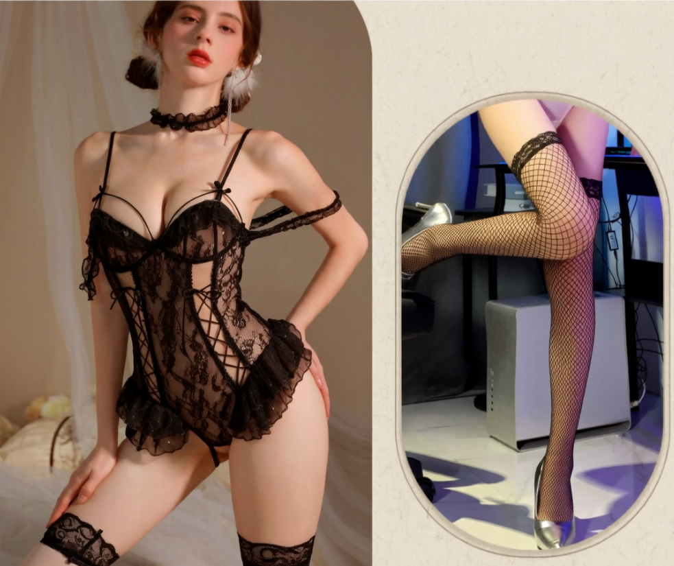 Moonlight Floral Lace Sheer Open Back Bodysuit
